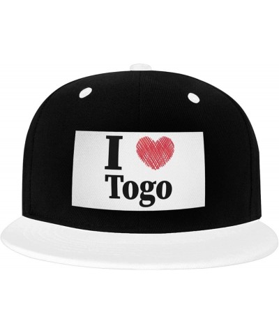 I Love Togo Snapback Hat for Men Women Baseball Cap Trucker Flat Bill Hats Dad Caps White $12.36 Baseball Caps