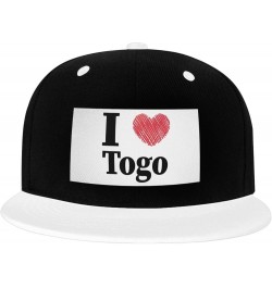 I Love Togo Snapback Hat for Men Women Baseball Cap Trucker Flat Bill Hats Dad Caps White $12.36 Baseball Caps