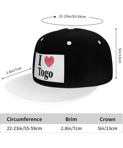 I Love Togo Snapback Hat for Men Women Baseball Cap Trucker Flat Bill Hats Dad Caps White $12.36 Baseball Caps