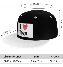 I Love Togo Snapback Hat for Men Women Baseball Cap Trucker Flat Bill Hats Dad Caps White $12.36 Baseball Caps