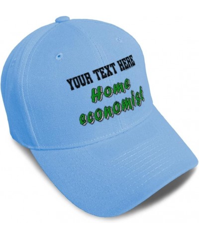 Baseball Cap Home Economist Improve Acrylic Nutrition Dad Hats for Men and Women Light Blue Personalized Text Here $13.50 Bas...