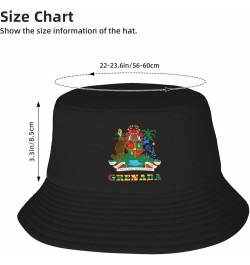 Paraguay National Emblem Bucket Hat Unisex Fisherman Hat Sun Hat Double Structure Travel Hat Wide Brim Beach Hat Grenada Gren...