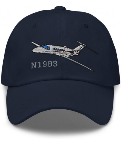 Airplane Embroidered Custom Classic Cap (AIR35JJ525A-RG1) - Add Your N Navy $33.75 Baseball Caps