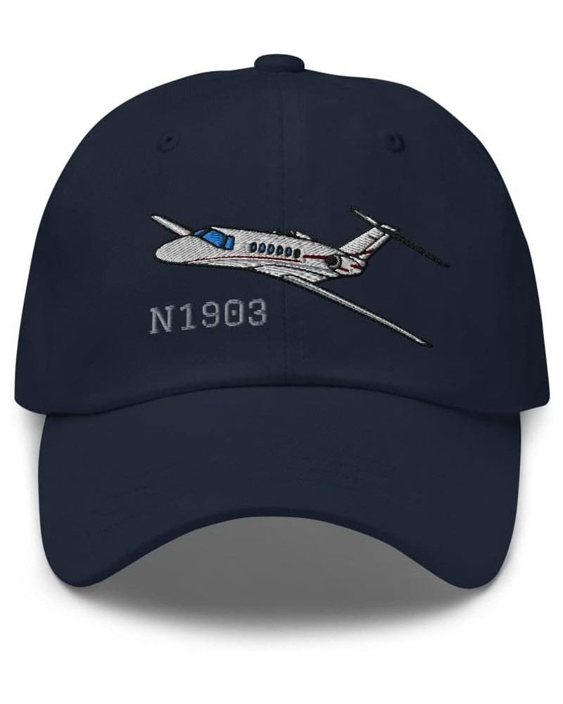 Airplane Embroidered Custom Classic Cap (AIR35JJ525A-RG1) - Add Your N Navy $33.75 Baseball Caps