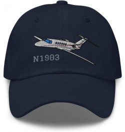 Airplane Embroidered Custom Classic Cap (AIR35JJ525A-RG1) - Add Your N Navy $33.75 Baseball Caps