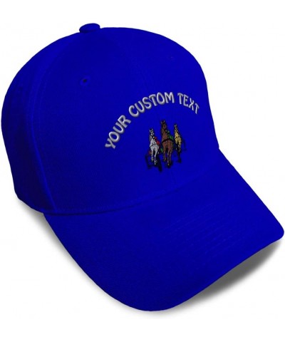 Baseball Cap Western Horse Race Sulky Racers Pets Hats for Men & Women Royal Blue Personalized Text Here $13.50 Baseball Caps