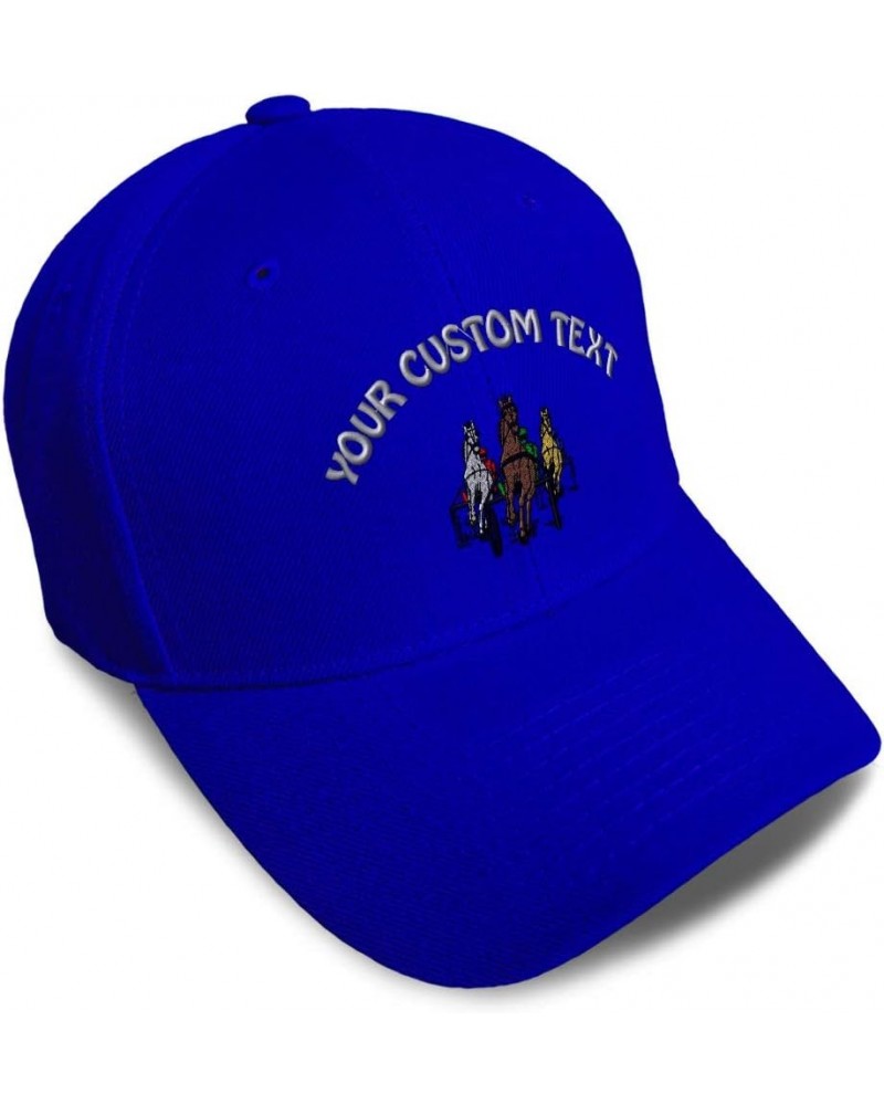 Baseball Cap Western Horse Race Sulky Racers Pets Hats for Men & Women Royal Blue Personalized Text Here $13.50 Baseball Caps