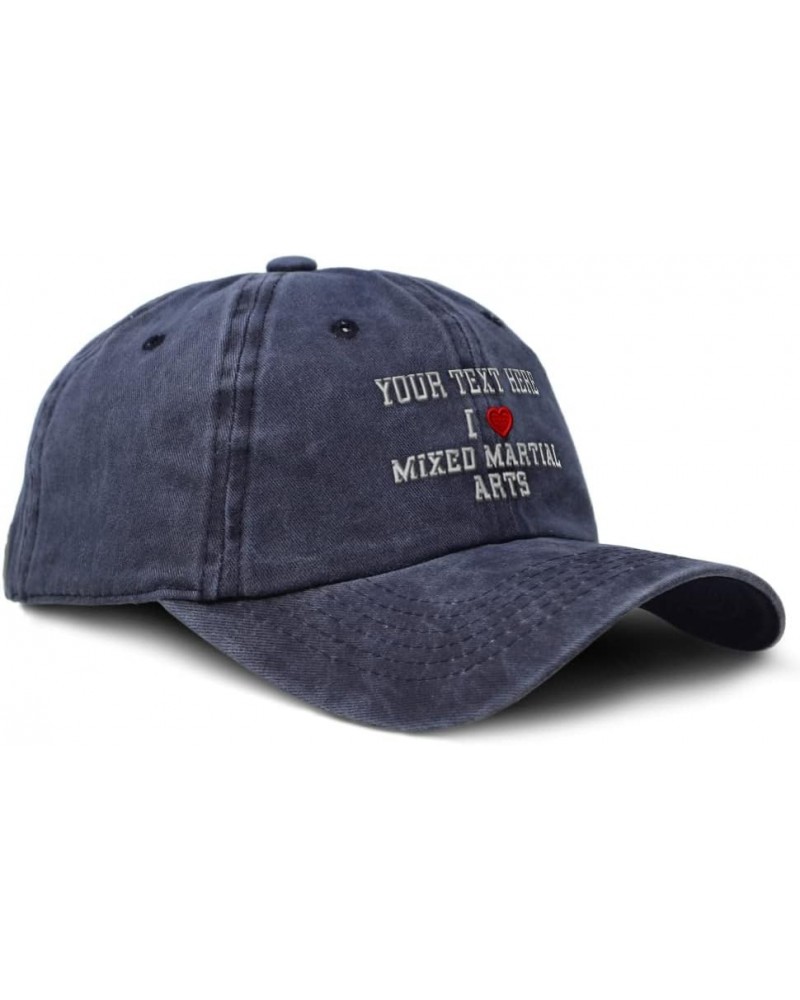 Custom Soft Washed Baseball Cap Martial Arts Cotton Dad Hats for Men & Women Navy Personalized Text Here $16.19 Baseball Caps