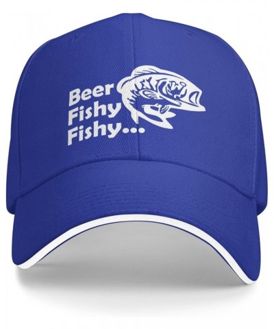 Beer Fishy Fishy Black Dad Hat Classic Adjustable Baseball Cap Hip Hop Sun Hats for Men Women Blue $11.30 Baseball Caps