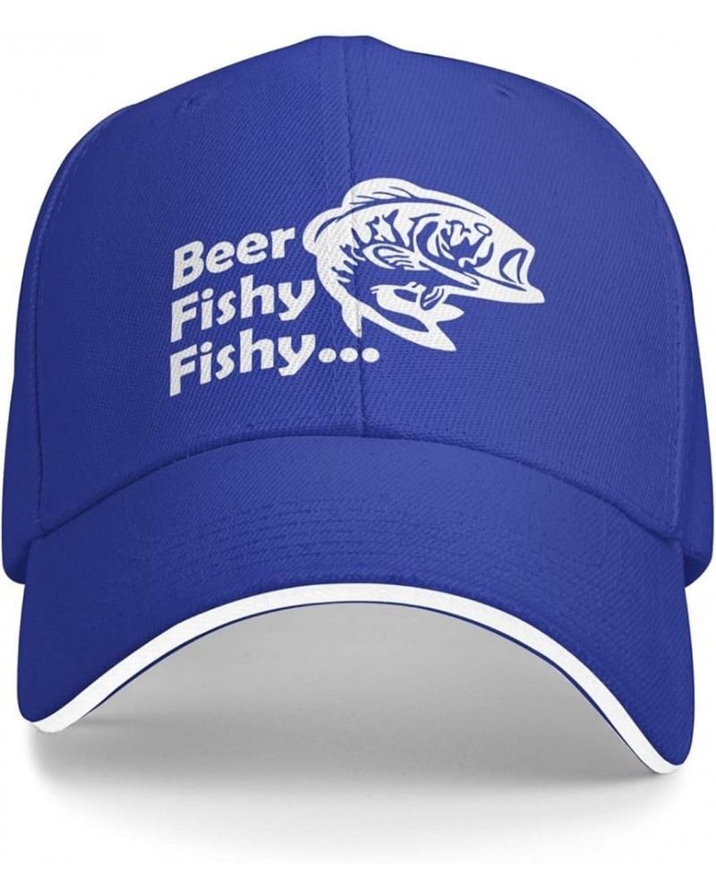 Beer Fishy Fishy Black Dad Hat Classic Adjustable Baseball Cap Hip Hop Sun Hats for Men Women Blue $11.30 Baseball Caps