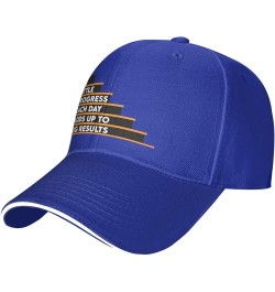 A Little Progress Each Day Adds Up to Big Results Baseball Cap Sandwich Brim Hats for Men Women Adjustable Caps Blue $13.31 B...