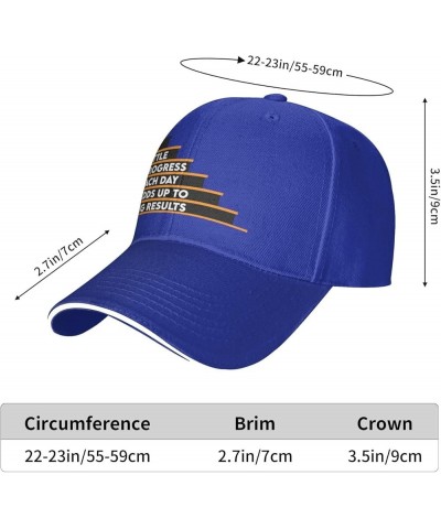 A Little Progress Each Day Adds Up to Big Results Baseball Cap Sandwich Brim Hats for Men Women Adjustable Caps Blue $13.31 B...