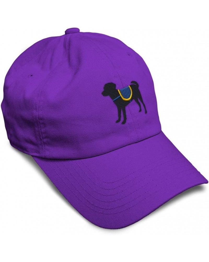 Custom Soft Baseball Cap Service Dog Embroidery Dogs Twill Cotton Giraffe Dad Hats for Men & Women Purple Design Only $13.50 ...