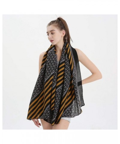 Women Soft Cotton Hemp Scarf Shawl, Fall Winter Lightweight Warm Shawl Wrap Yellow $9.38 Scarves