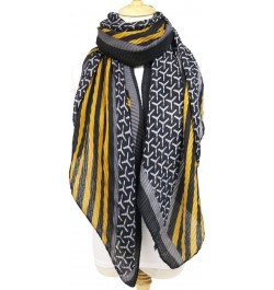 Women Soft Cotton Hemp Scarf Shawl, Fall Winter Lightweight Warm Shawl Wrap Yellow $9.38 Scarves