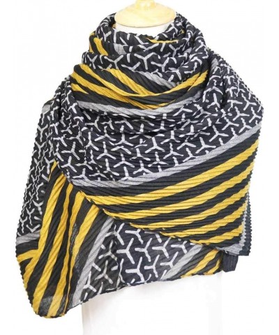 Women Soft Cotton Hemp Scarf Shawl, Fall Winter Lightweight Warm Shawl Wrap Yellow $9.38 Scarves