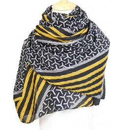 Women Soft Cotton Hemp Scarf Shawl, Fall Winter Lightweight Warm Shawl Wrap Yellow $9.38 Scarves