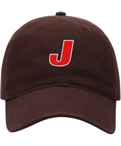 Baseball Cap Men Women Handsome Letter J Embroidered Unisex Classic Adjustable Strapback Dad Hat Brown $13.56 Baseball Caps