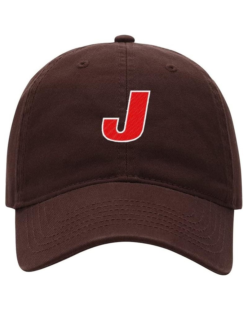 Baseball Cap Men Women Handsome Letter J Embroidered Unisex Classic Adjustable Strapback Dad Hat Brown $13.56 Baseball Caps