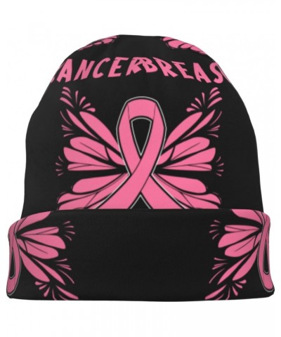 Breast Cancer Awareness Comfort Elegance Knitted Hat Black Daily for Men Women $13.42 Skullies & Beanies