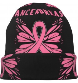 Breast Cancer Awareness Comfort Elegance Knitted Hat Black Daily for Men Women $13.42 Skullies & Beanies