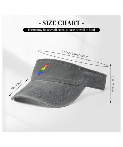 LGBT Flag Map of Monaco Sun Visor Hats for Women Men Adjustable Sports Sun Hats Cotton Golf Cap Gray $14.57 Visors