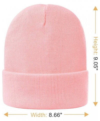 Satin Lined Beanie for Women Silk Lined Beanie Knit Winter Hats for Women Skull Cap Acrylic Soft Warm Beanie Hat Rose $7.79 S...