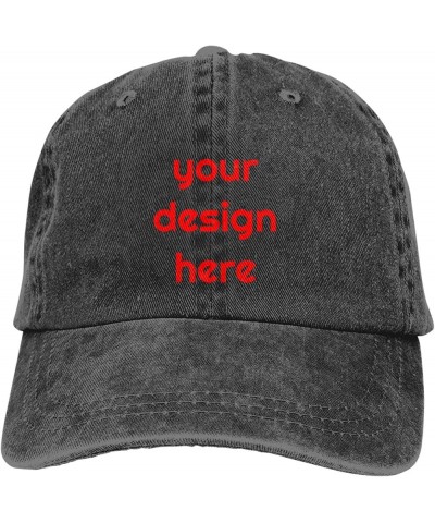 Custom Hats for Men with Your Image Name Logo Text Design Your Own Personalized Hat Black $7.36 Baseball Caps