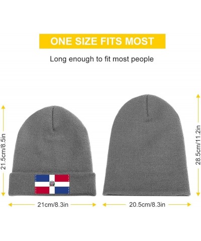 Winter Knitted Beanie Hats Haiti Flag Warm Thick Casual Snow Knit Hat for Men Women Charcoal-Style-5 One Size Charcoal-style-...