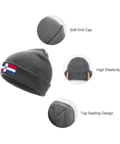 Winter Knitted Beanie Hats Haiti Flag Warm Thick Casual Snow Knit Hat for Men Women Charcoal-Style-5 One Size Charcoal-style-...