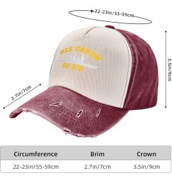 USS Caron Dd 970 Unisex Vintage Cowboy Hat Baseball Cap Retro Sun Visor Outdoor Hat Dark Red $13.78 Cowboy Hats