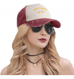 USS Caron Dd 970 Unisex Vintage Cowboy Hat Baseball Cap Retro Sun Visor Outdoor Hat Dark Red $13.78 Cowboy Hats