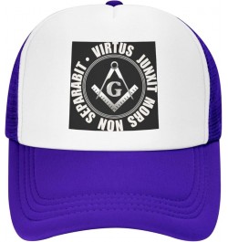 Masonic Symbol White Trucker Hat Men Mesh Baseball Cap Baseball Hats Women Sun Hat Dad Cap Fishing hat Black Purple $9.84 Bas...