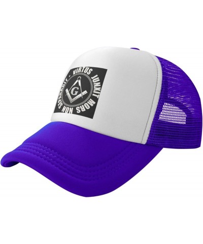 Masonic Symbol White Trucker Hat Men Mesh Baseball Cap Baseball Hats Women Sun Hat Dad Cap Fishing hat Black Purple $9.84 Bas...