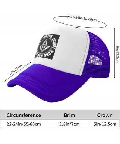 Masonic Symbol White Trucker Hat Men Mesh Baseball Cap Baseball Hats Women Sun Hat Dad Cap Fishing hat Black Purple $9.84 Bas...