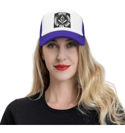 Masonic Symbol White Trucker Hat Men Mesh Baseball Cap Baseball Hats Women Sun Hat Dad Cap Fishing hat Black Purple $9.84 Bas...