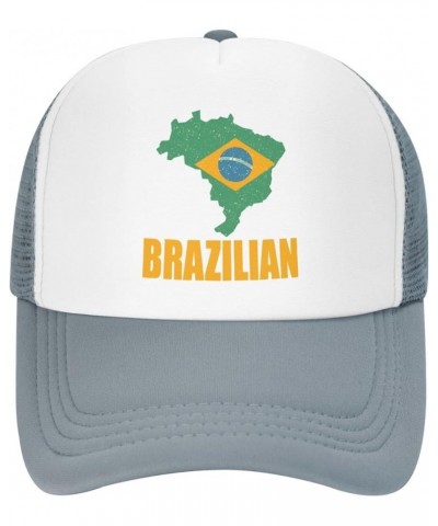 Brazil Flag Mesh Trucker Hats for Mens Womens Casquette Snapback Baseball Caps Gray $10.27 Baseball Caps