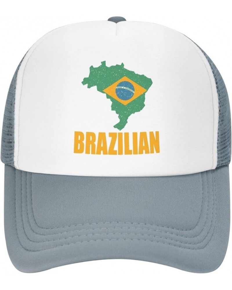 Brazil Flag Mesh Trucker Hats for Mens Womens Casquette Snapback Baseball Caps Gray $10.27 Baseball Caps