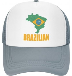 Brazil Flag Mesh Trucker Hats for Mens Womens Casquette Snapback Baseball Caps Gray $10.27 Baseball Caps