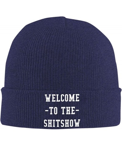 Welcome to The Shitshow Beanie Hat Men Winter Warm Hat Women Knit Stocking Hat Slouchy Skull Cap Knitted Hat Black Navy Blue ...