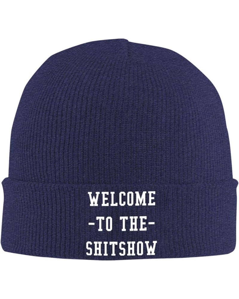 Welcome to The Shitshow Beanie Hat Men Winter Warm Hat Women Knit Stocking Hat Slouchy Skull Cap Knitted Hat Black Navy Blue ...