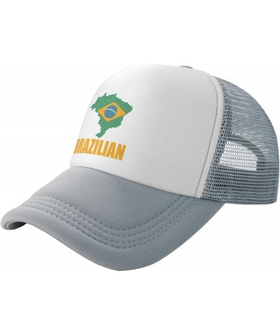 Brazil Flag Mesh Trucker Hats for Mens Womens Casquette Snapback Baseball Caps Gray $10.27 Baseball Caps