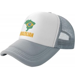 Brazil Flag Mesh Trucker Hats for Mens Womens Casquette Snapback Baseball Caps Gray $10.27 Baseball Caps