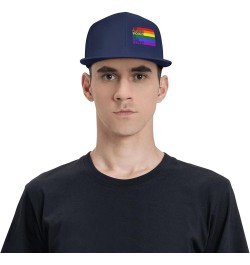 All Places Should Be Safe Spaces Gay Pride Ally LGBTQ Month Women's Baseball Cap Retro Trucker Hat Adjustable Navy Blue $10.0...