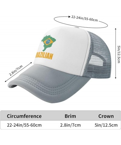 Brazil Flag Mesh Trucker Hats for Mens Womens Casquette Snapback Baseball Caps Gray $10.27 Baseball Caps