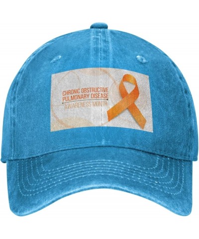 COPD Awareness Month Washed Denim Baseball Cap Sun Hat Dad Hat Trucker Hat Blue106 $11.91 Baseball Caps