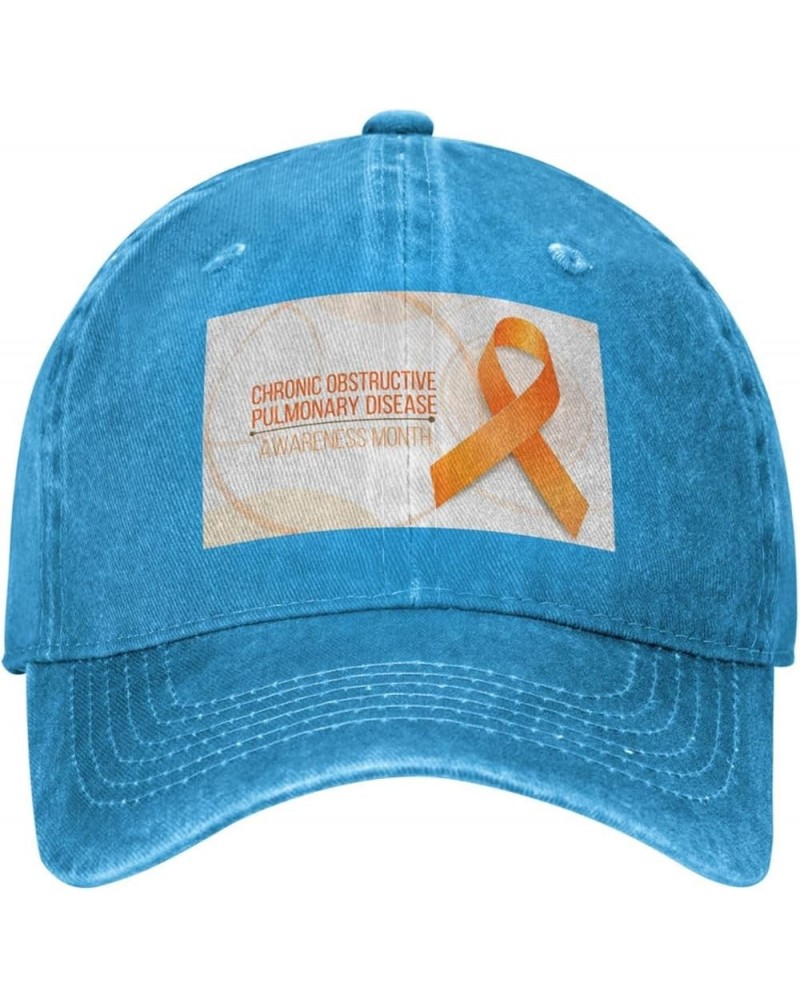 COPD Awareness Month Washed Denim Baseball Cap Sun Hat Dad Hat Trucker Hat Blue106 $11.91 Baseball Caps