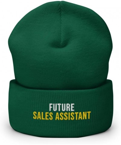 Future Sales Assistant Hat (Embroidered Cuffed Beanie) Sales Assistant Apparel Spruce $19.19 Skullies & Beanies