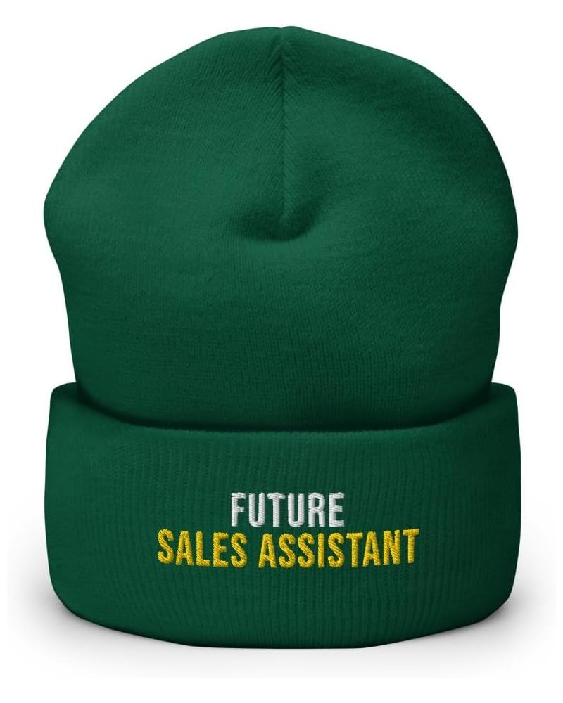 Future Sales Assistant Hat (Embroidered Cuffed Beanie) Sales Assistant Apparel Spruce $19.19 Skullies & Beanies