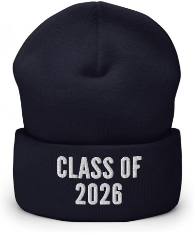 Class of 2026, Graduation Hat (Embroidered Cuffed Beanie) Navy $14.98 Skullies & Beanies